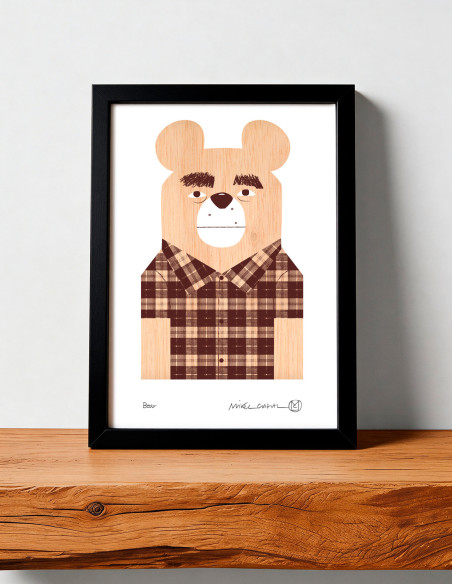 Ilustración "Bear" de Mikel Casal. Reproducción A5 firmada