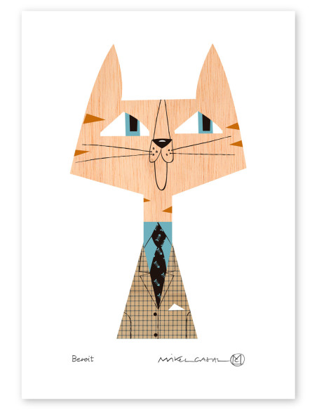 Illustration "Benoit" by Mikel Casal. Signed A5 reproduction