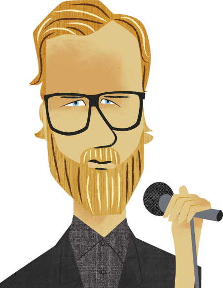 Ilustración "Matt Berninger" de Mikel Casal. Reproducción A5 firmada