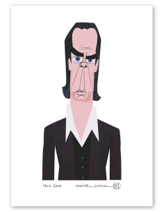 Illustration "Nick Cave" by Mikel Casal. Signed A5...
