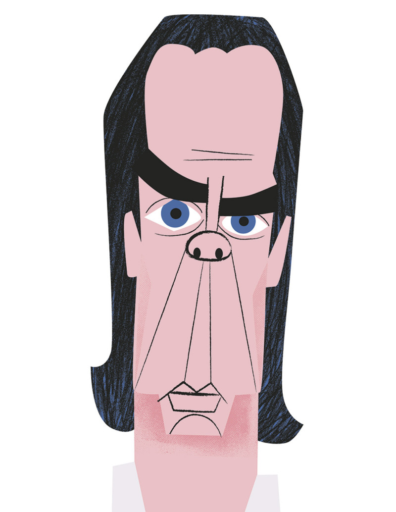 Illustration "Nick Cave" by Mikel Casal. Signed...