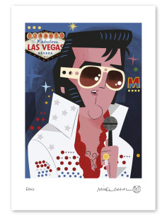 Illustration "Elvis Presley" by Mikel Casal. A5 and A3...