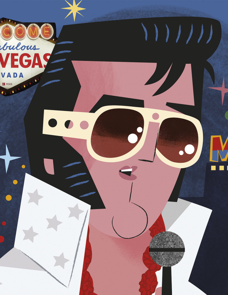 Ilustración "Elvis Presley" de Mikel Casal....
