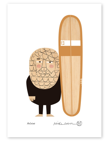 Ilustración "Antoine" de Mikel Casal. Reproducción A5 firmada