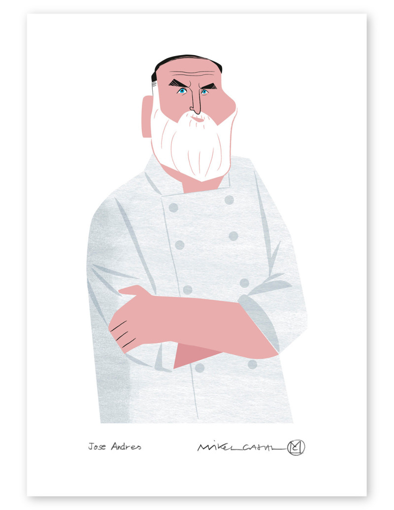 Illustration "José Andrés" by Mikel Casal....
