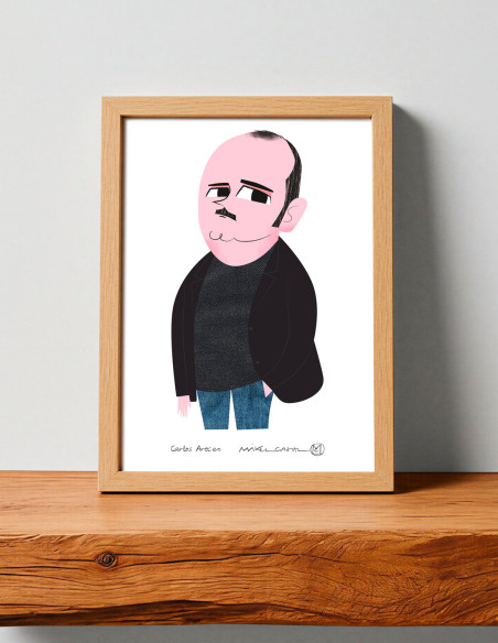 Illustration "Carlos Areces" by Mikel Casal. Signed A5 reproduction