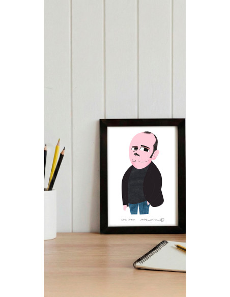 Illustration "Carlos Areces" by Mikel Casal. Signed A5 reproduction