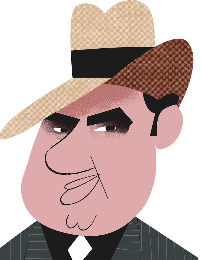 Illustration "Al Capone" by Mikel Casal. Signed...