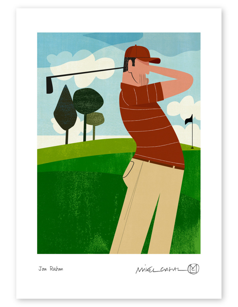 Ilustración "Jon Rahm" de Mikel Casal....