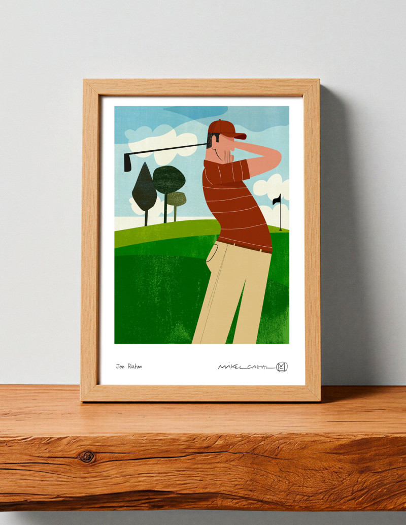 Illustration "Jon Rahm" by Mikel Casal. Signed...