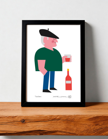 Illustration "Txikitero"  by Mikel Casal. Signed A5 reproduction