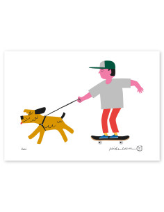 Illustration "Unai"  by Mikel Casal. Signed A5 reproduction