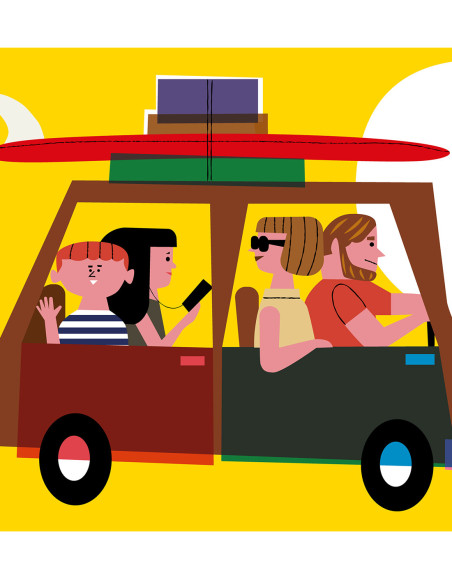Ilustración "Vacaciones" de Mikel Casal. Reproducción A5 firmada