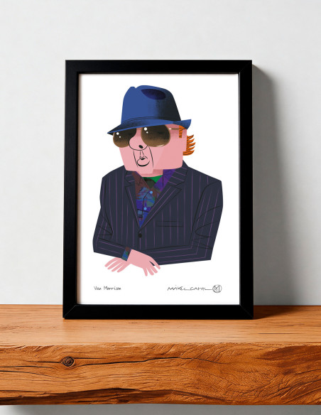 Ilustración "Van Morrison" de Mikel Casal. Reproducción A5 firmada