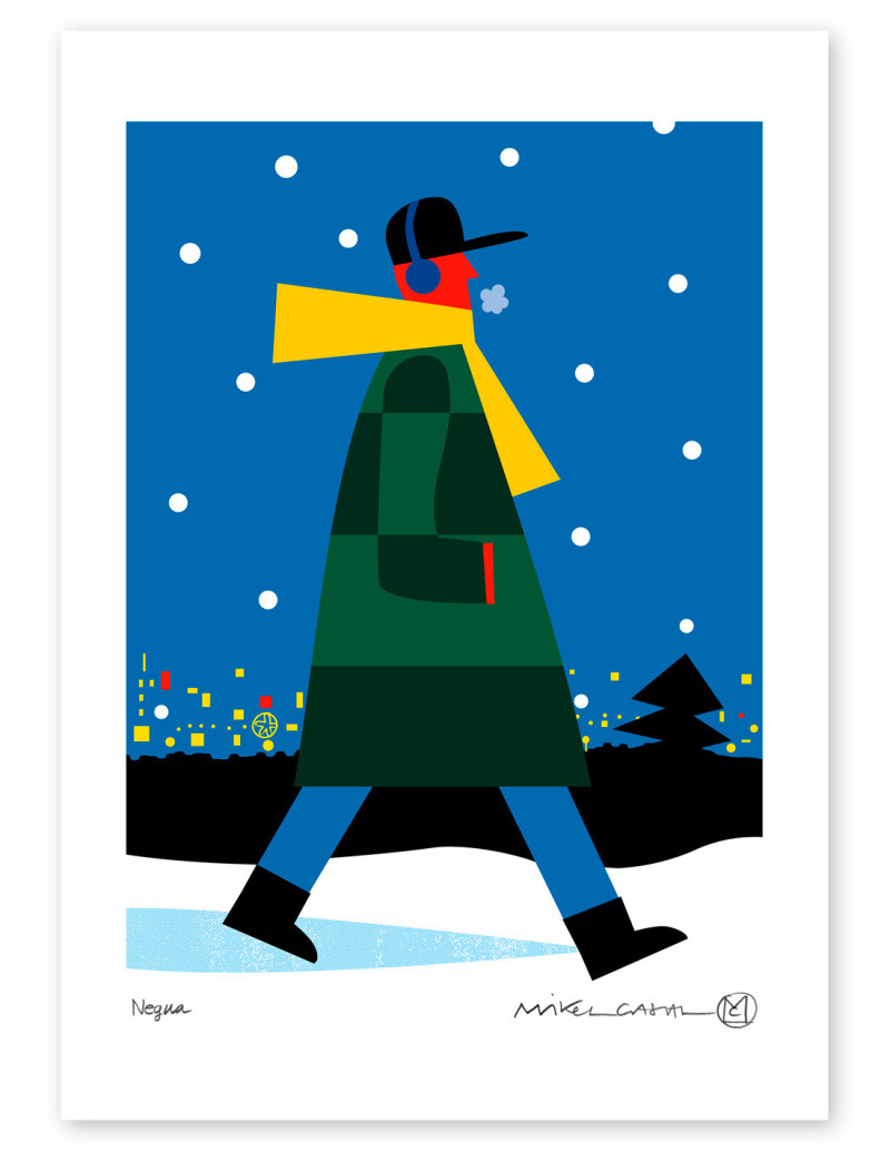 Illustration "Negua" by Mikel Casal. Signed A5...