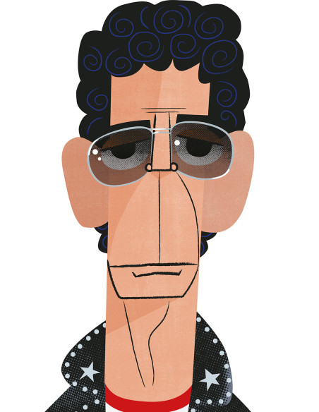 Illustration "Lou Reed" by Mikel Casal. Signed A5 reproduction