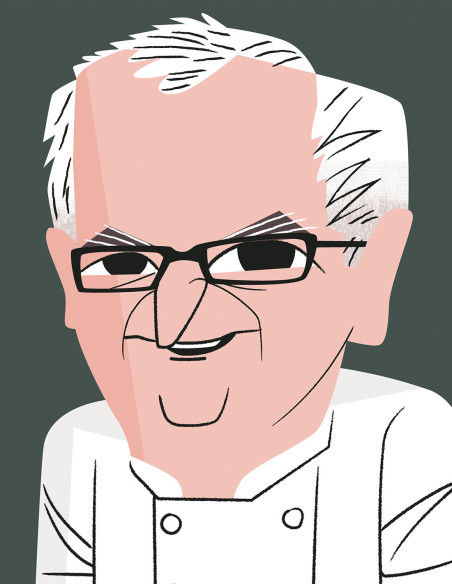 Ilustración "Arzak" de Mikel Casal. Reproducción A5 firmada