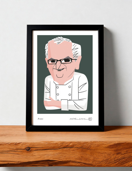 Ilustración "Arzak" de Mikel Casal. Reproducción A5 firmada