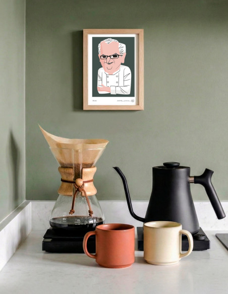 Illustration "Arzak" by Mikel Casal. Signed A5 reproduction