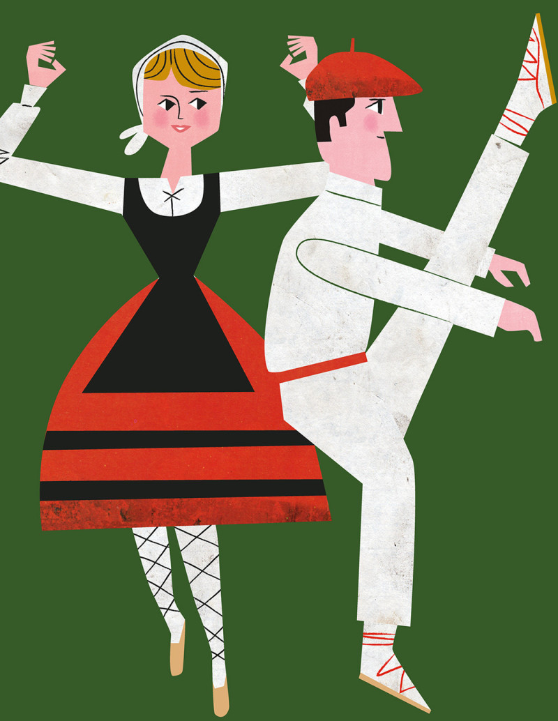 Illustration "Euskal Dantza" by Mikel Casal....