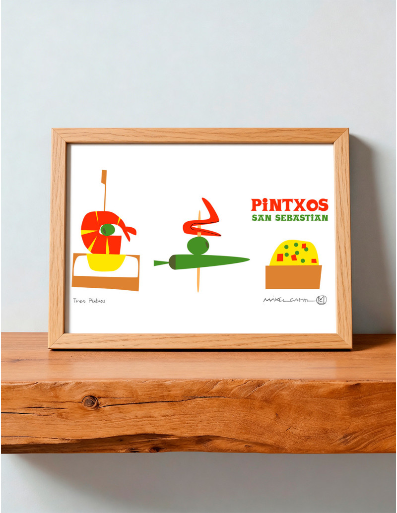 Ilustración "Tres Pintxos" de Mikel Casal....