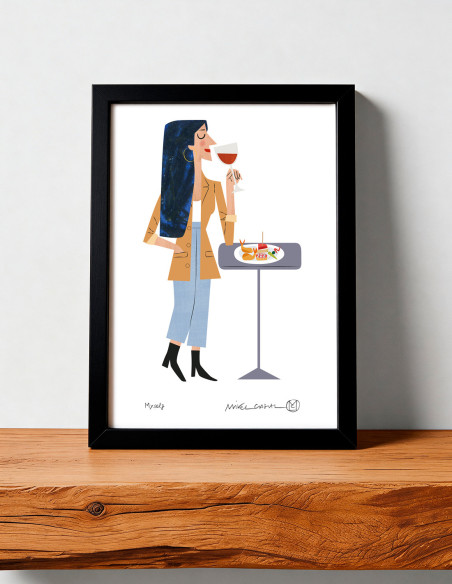 Ilustración "Myself" de Mikel Casal. Reproducción A5 firmada