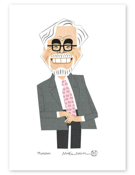 Illustration "Miyazaki" by Mikel Casal. Signed A5 reproduction