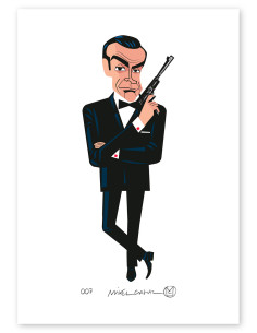 Ilustración "007" de Mikel Casal. Reproducción A5 firmada