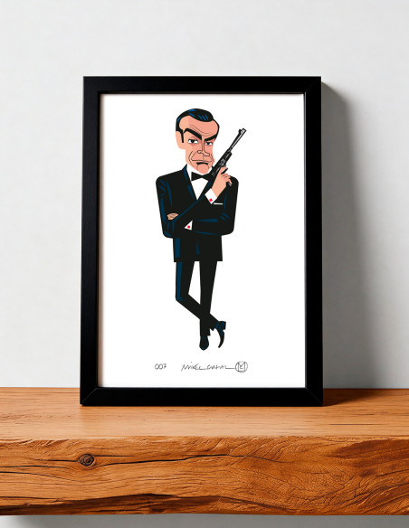 Ilustración "007" de Mikel Casal. Reproducción A5 firmada