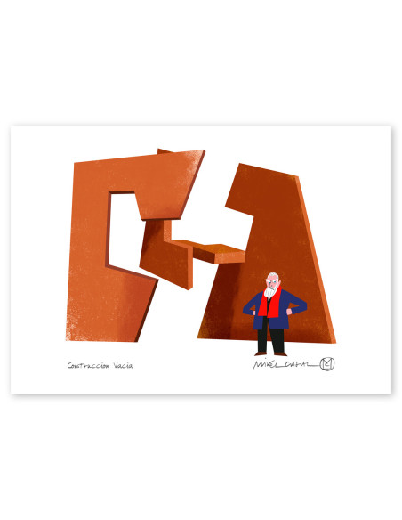 Ilustración "Construcción Vacía" de Mikel Casal. Reproducción A5 firmada