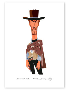 Ilustración "Clint Eastwood" de Mikel Casal....