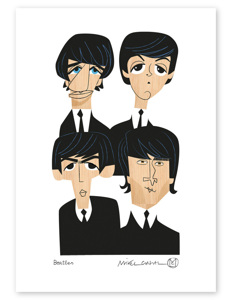 Illustration "Beatles" by Mikel Casal. A5 and...