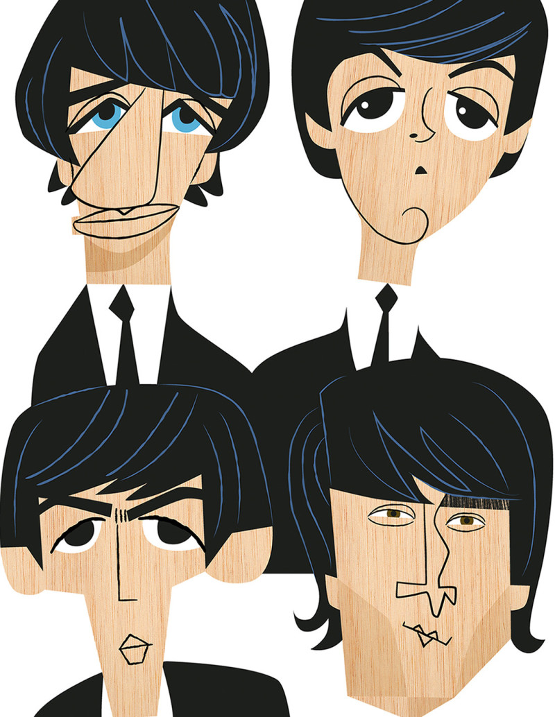 Illustration "Beatles" by Mikel Casal. A5 and...