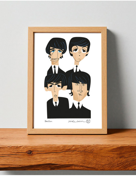 Illustration "Beatles" by Mikel Casal. A5 and A3 signed reproductions