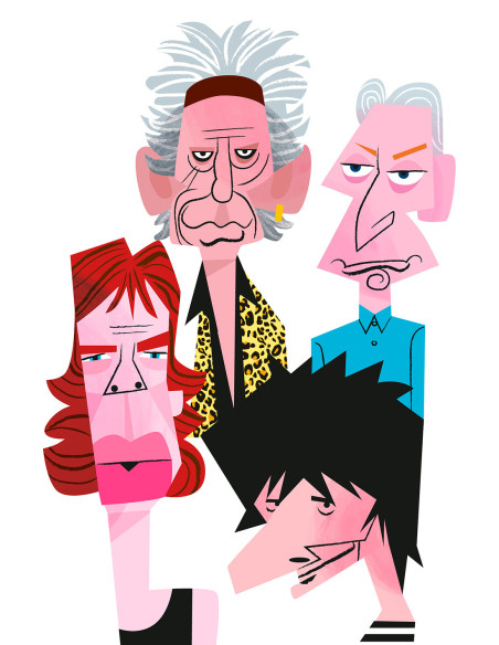 Ilustración "The Rolling Stones" de Mikel Casal. Reproducciones A5, A4, A3 y A2