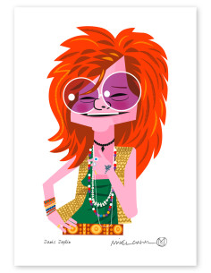 Illustration "Janis Joplin" by Mikel Casal. Signed A5...