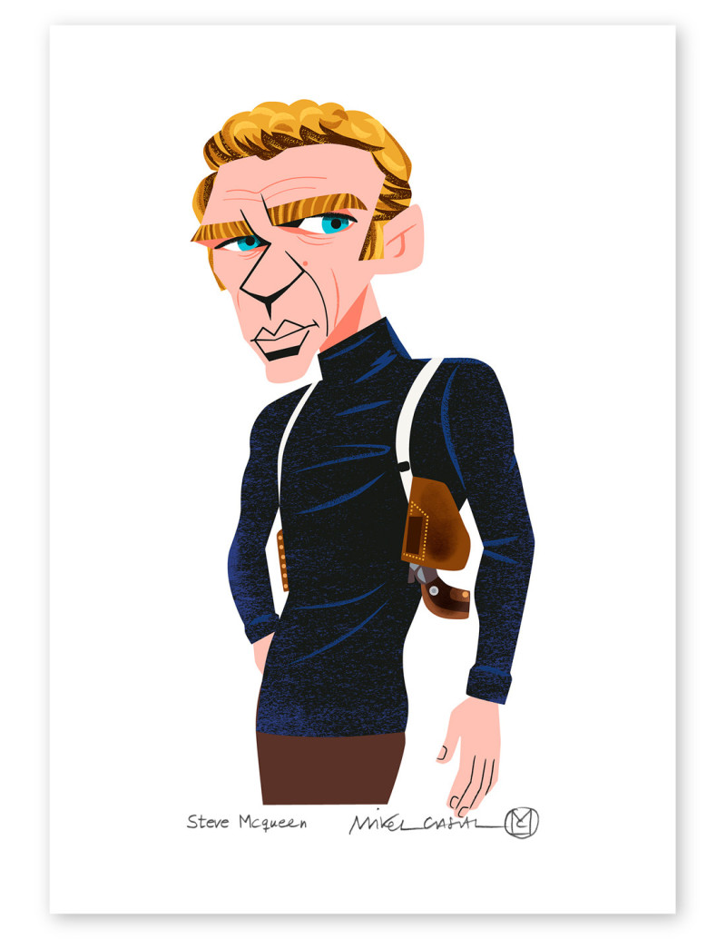 Illustration "Steve Mcqueen" by Mikel Casal. A5...