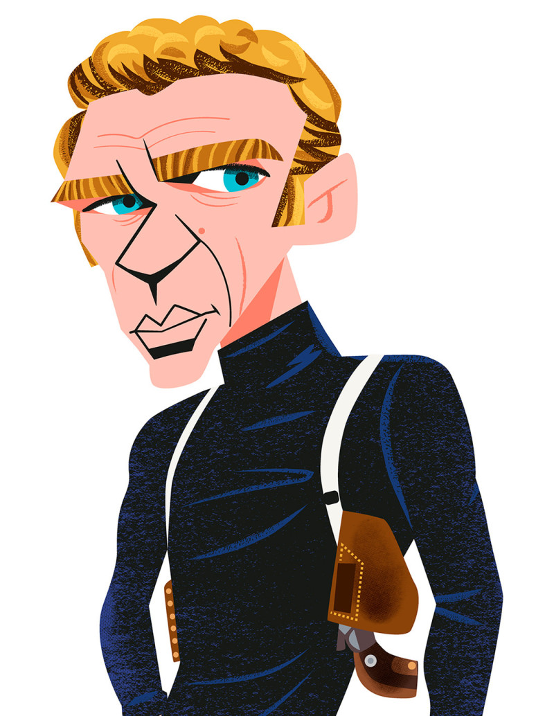 Illustration "Steve Mcqueen" by Mikel Casal. A5...