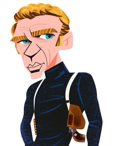 Illustration "Steve Mcqueen" by Mikel Casal. A5 and A3 signed reproductions