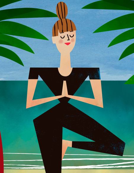 Ilustración "Yogui" de Mikel Casal. Reproducción A5 firmada