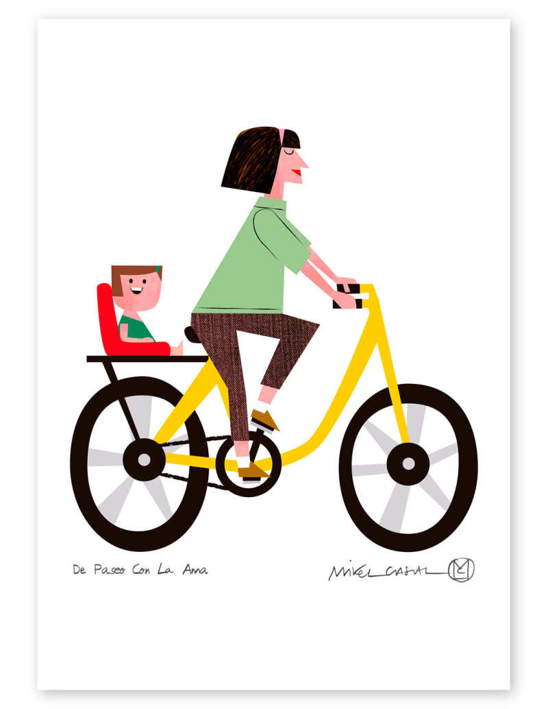 Ilustración "De paseo con ama" (versión hija)...
