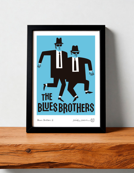 Ilustración "Blues Brothers 2" de Mikel Casal. Reproducción A5 firmada
