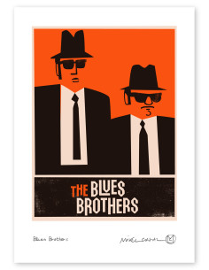 Illustration "Blues Brothers" by Mikel Casal. A5 and A3...