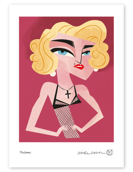 Illustration "Madonna" by Mikel Casal. Signed A5 reproduction