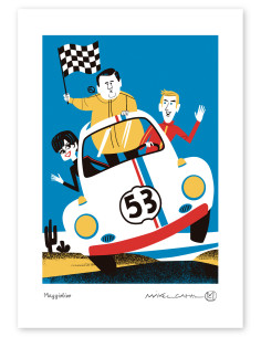 Ilustración "Herbie" de Mikel Casal. Reproducción A4 firmada