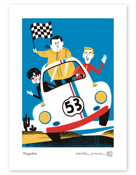 Illustration "Herbie" by Mikel Casal. A4 signed reproduction