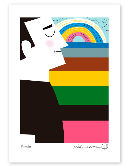 Illustration "Paraiso" by Mikel Casal. A4 signed reproduction