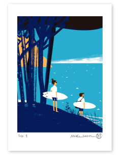 Illustration "Trip 2" by Mikel Casal. A4 signed reproduction