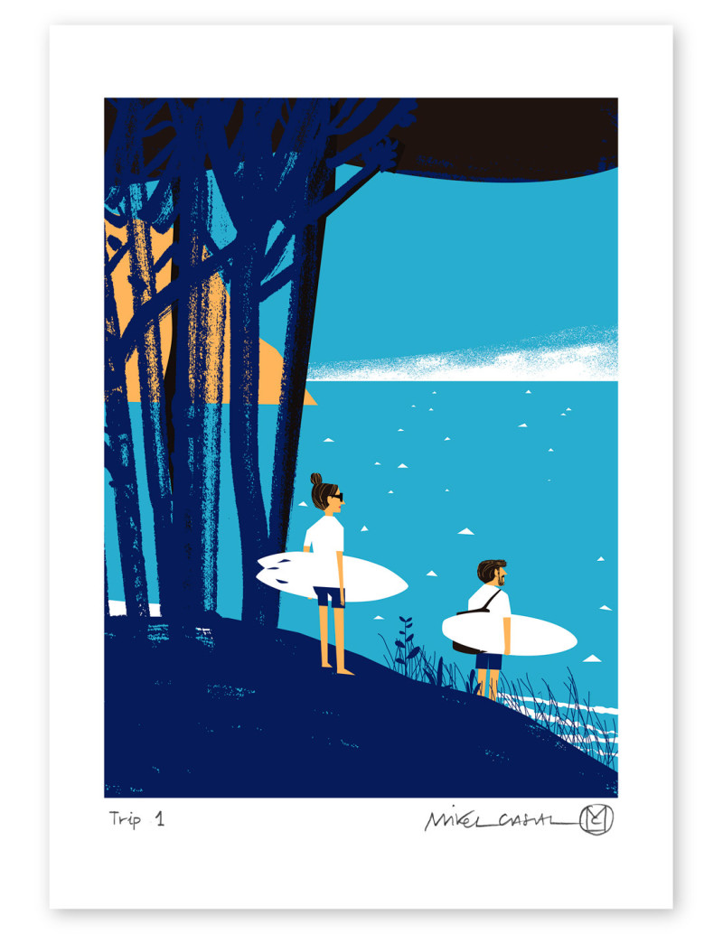 Illustration "Trip 2" by Mikel Casal. A4 signed...