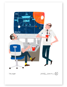 Illustration "Spacial Station" by Mikel Casal. A4 signed...